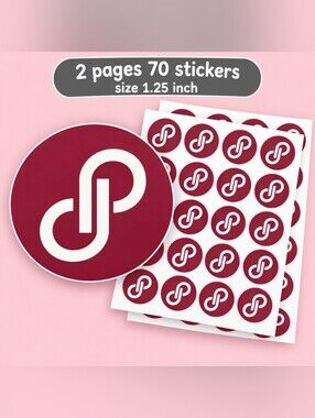 70ct Poshmark logo stickers 1.25” round
